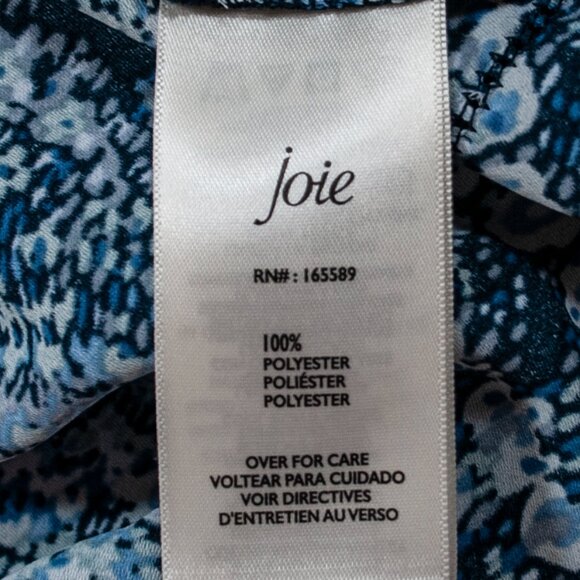 Joie Peasant Top Womens Medium M Blue Parisian Paisley Blouse Long Sleeve E05X - Picture 6 of 6